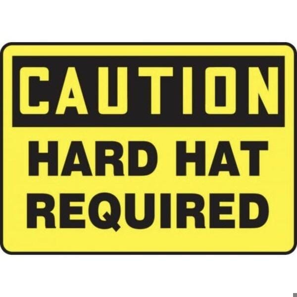 Accuform OSHA CAUTION SAFETY SIGN HARD HAT MPPE428VA MPPE428VA - main